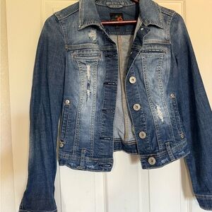 Guess Blue Jean Jacket with Distressed Details